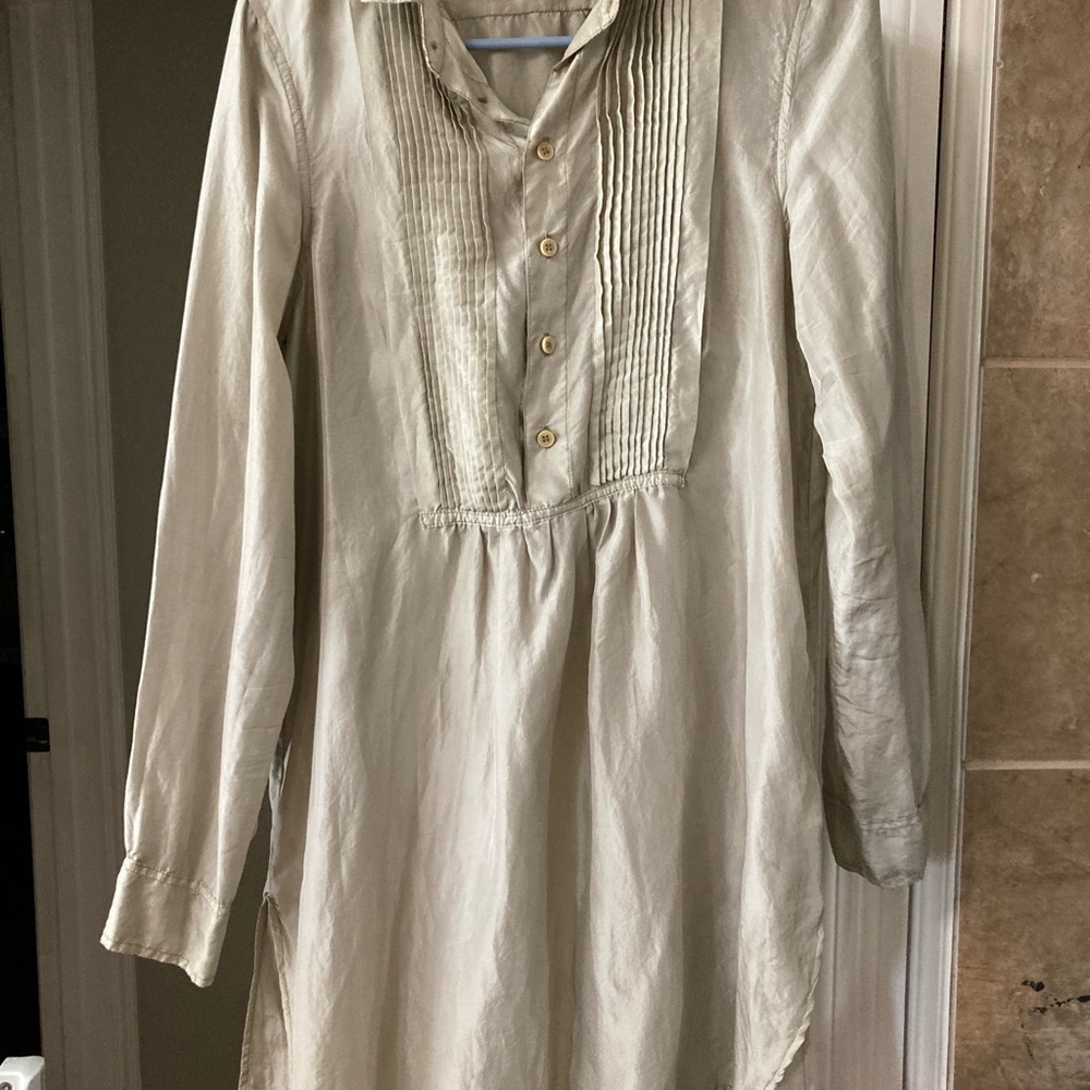 Silk long sleeve tunic top